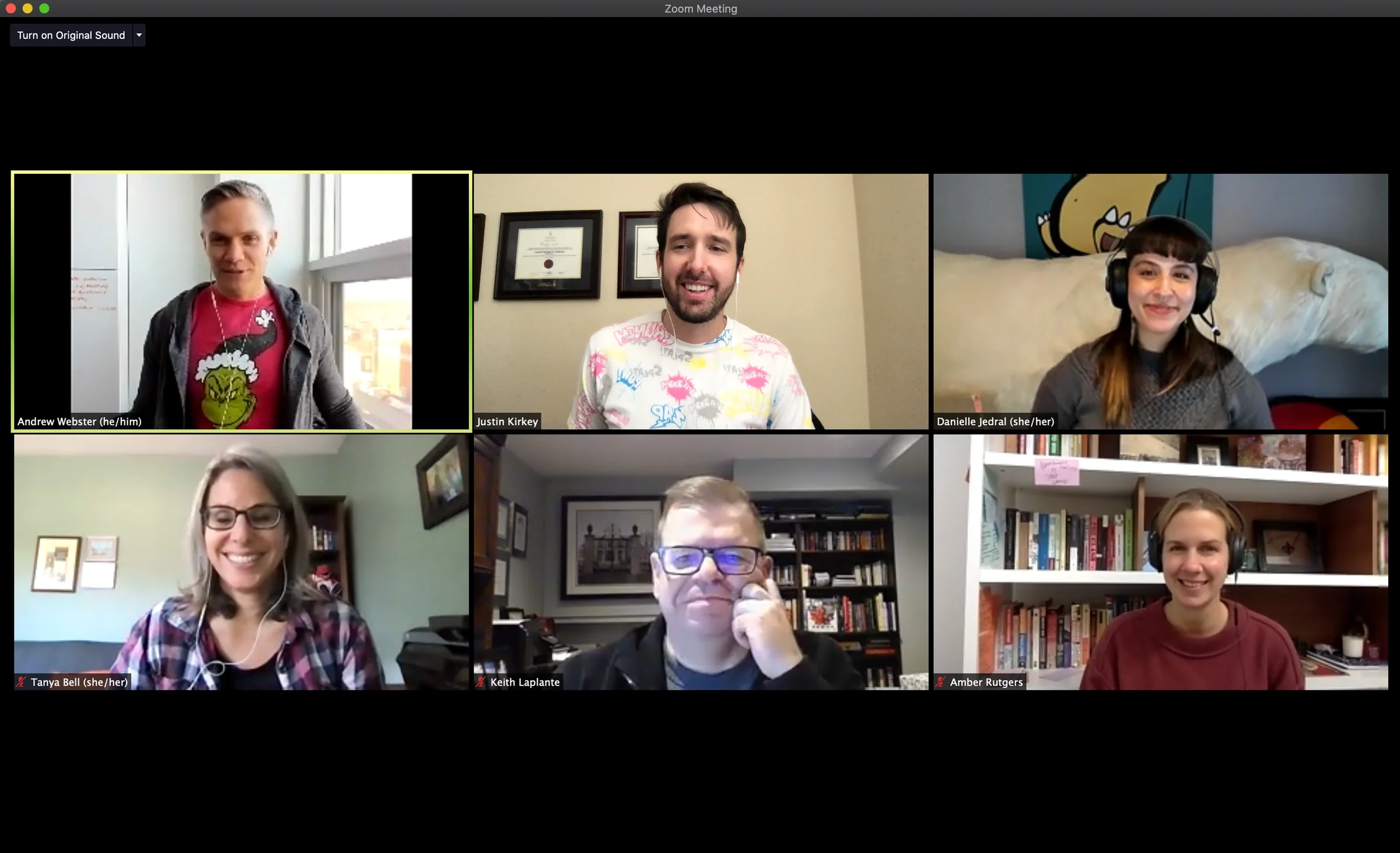 The ExperiencePoint product team on a video call during the pandemic build